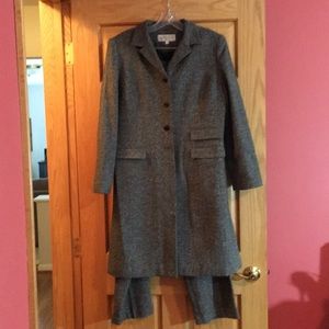 Larry Levine vintage brown tweed pants suit